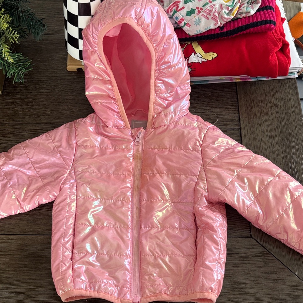Shiny Pink Puffer Jacket